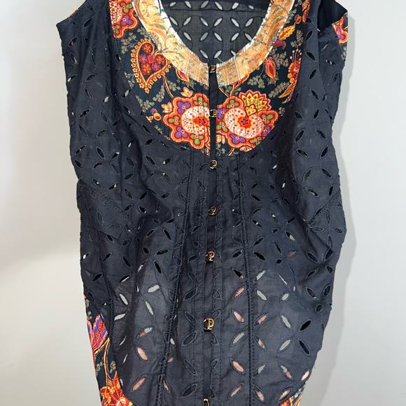 Roberto Cavalli Sequined Patchwork High Low Top Size EU 40 - Picture 6 of 14